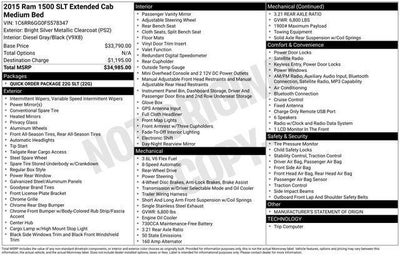 2015 RAM 1500 2WD Quad Cab 6.4 Ft Box SLT