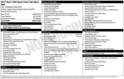 2017 RAM 1500 Sport 4x2 Crew Cab 5'7" Box