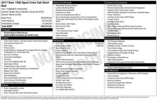 2017 RAM 1500 Sport 4x2 Crew Cab 5'7" Box