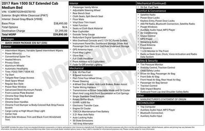 2017 RAM 1500 SLT 4x4 Quad Cab 6'4" Box