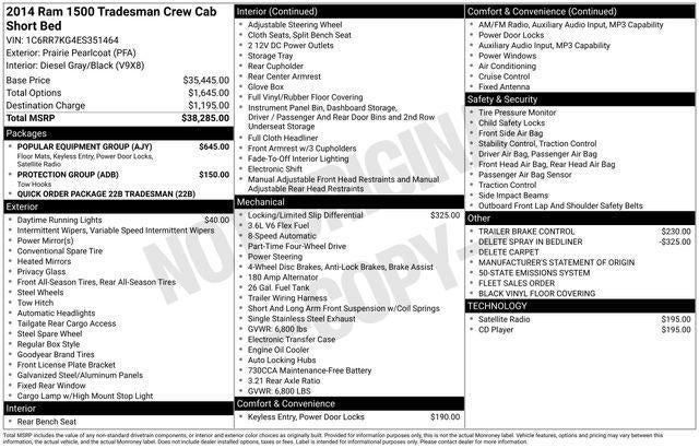 2014 RAM 1500 4WD Crew Cab 5.7 Ft Box Tradesman