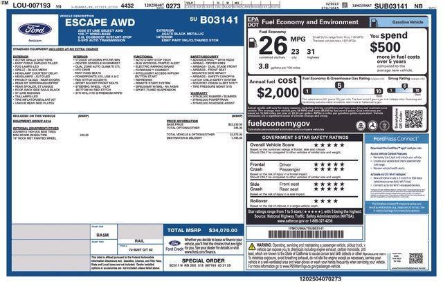 2025 Ford Escape ST-Line Select AWD 2.0L's photo
