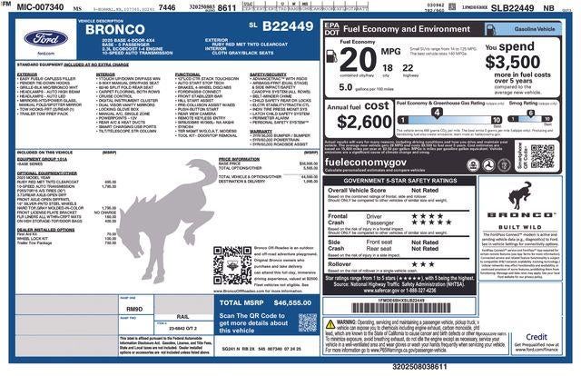 2025 Ford Bronco Base 4 Door 4x4