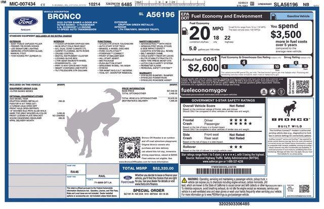 2025 Ford Bronco Outer Banks 4 Door 4x4