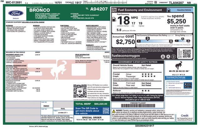 2026 Ford Bronco Outer Banks 4 Door 4x4