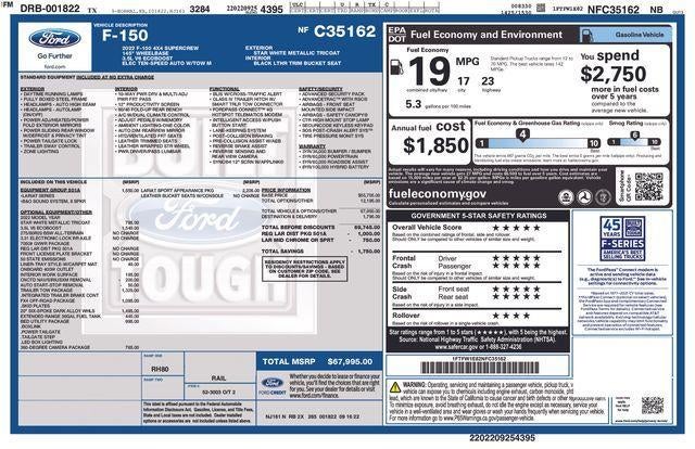 2022 Ford F-150 LARIAT 4WD SuperCrew 5.5' Box