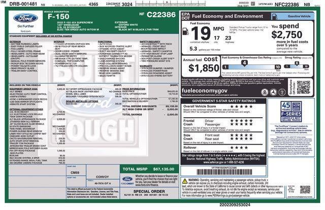 2022 Ford F-150 XLT 4WD SuperCrew 5.5' Box