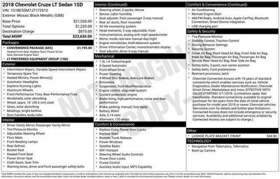 2018 Chevrolet Cruze Sedan LT (Automatic)