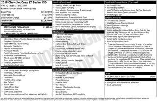 2018 Chevrolet Cruze Sedan LT (Automatic)