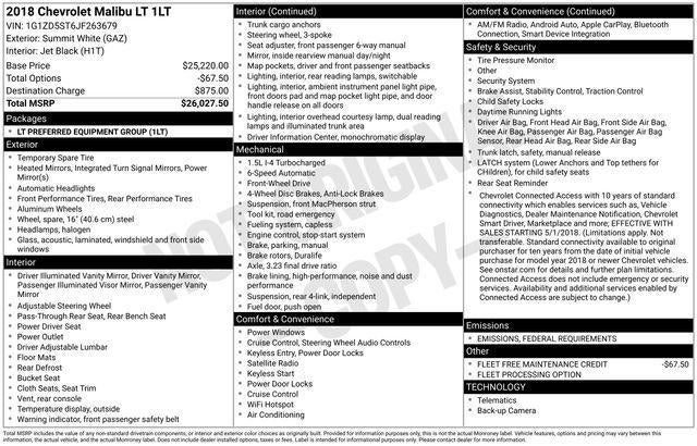 2018 Chevrolet Malibu LT