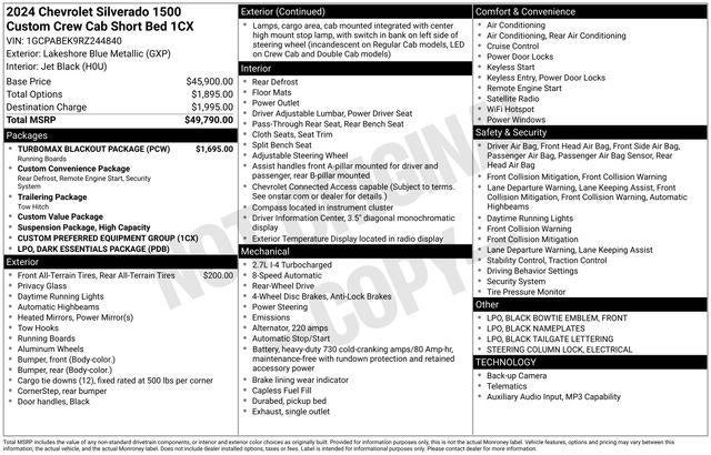 2024 Chevrolet Silverado 1500 Crew Cab Short Box 2-Wheel Drive Custom
