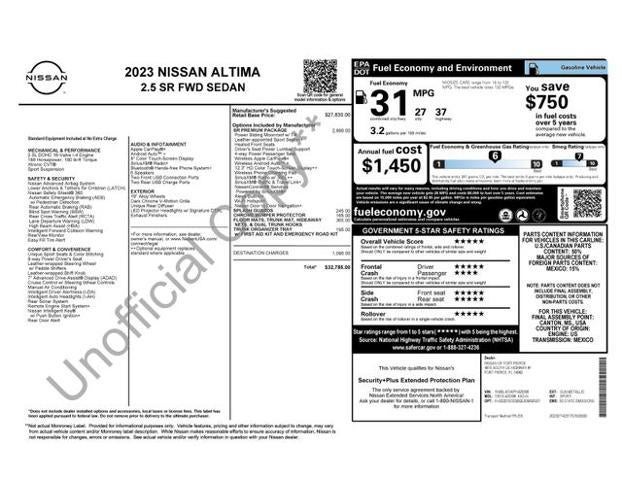 2023 Nissan Altima 2.5 SR Sedan