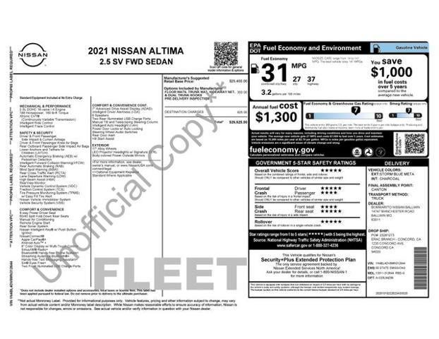 2021 Nissan Altima 2.5 SV Sedan