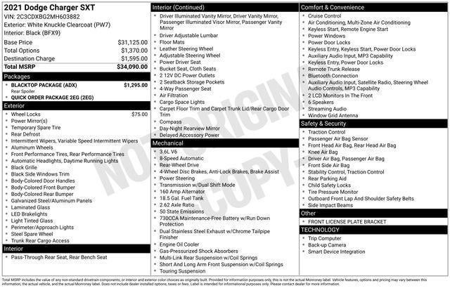 2021 Dodge Charger SXT RWD