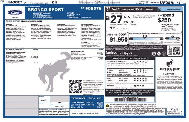 2025 Ford Bronco Sport Outer Banks 4x4