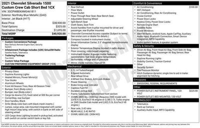 2021 Chevrolet Silverado 1500 Crew Cab Short Box 2-Wheel Drive Custom