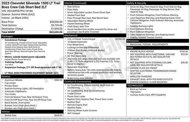 2023 Chevrolet Silverado 1500 Crew Cab Short Box 4-Wheel Drive LT Trail Boss