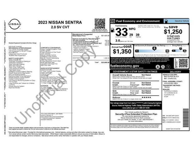 2023 Nissan Sentra SV CVT