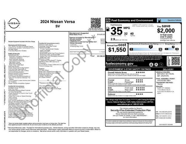 2024 Nissan Versa SV CVT