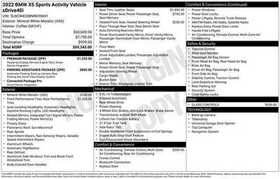 2022 BMW X5 sDrive40i Sports Activity Vehicle