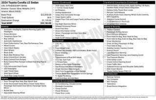 2024 Toyota Corolla LE CVT (Natl)