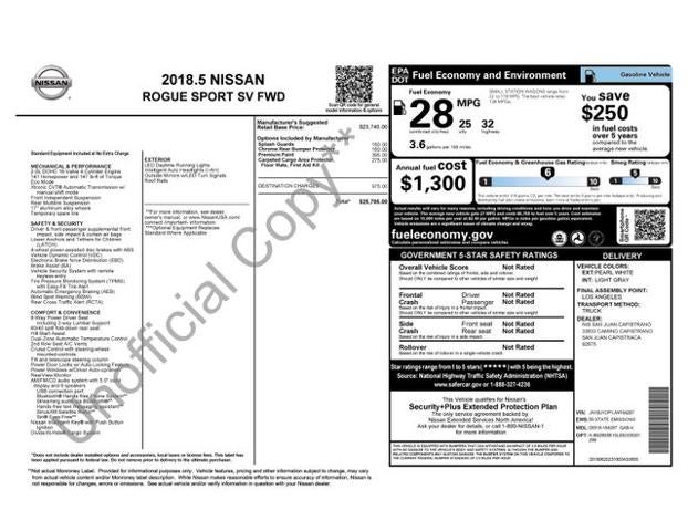 2018 Nissan Rogue Sport 2018.5 FWD SV