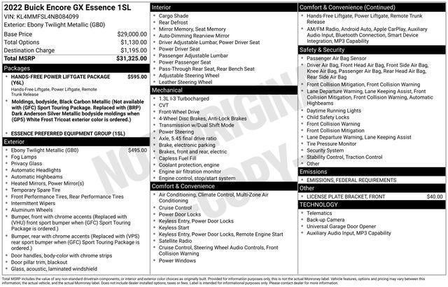 2022 Buick Encore GX Essence FWD